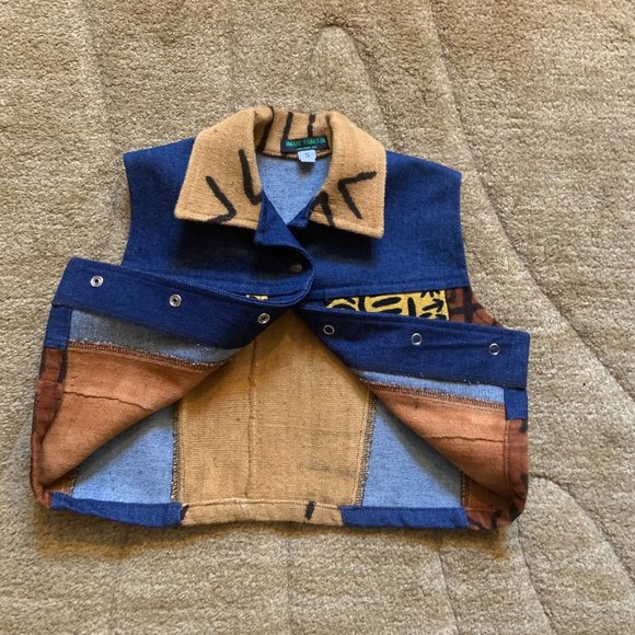 NWOT - Denim And Mudcloth Unisex Vest - Picture 3 of 4